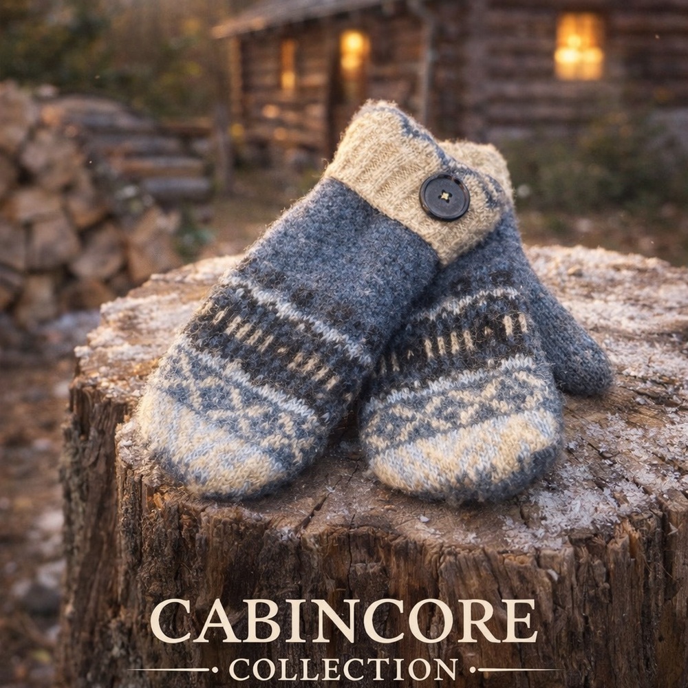 Handmade Fair Isle Thick Winter Mittens